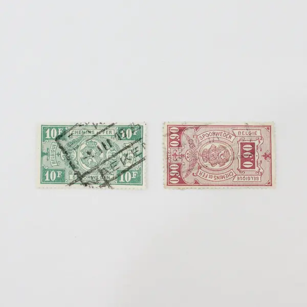 Lot Of 2 Belgium 1930s Railway Parcel Post Stamps Used 