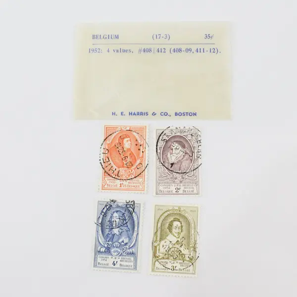 Lot Of 4 Belgium 1952 UPU Congress Stamps Used SC #408-09 #411-12