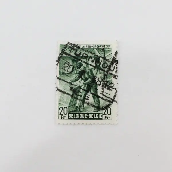 Lot Of 7 Belgium 1940s Railway Parcel Post Worker Stamps Used