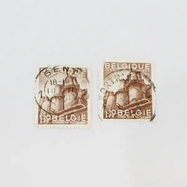 Lot Of 6 Belgium 1940s National Industry Stamps Used