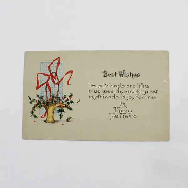 Lot Of 2 Vintage 1920s New Year Wish Greeting Postcards