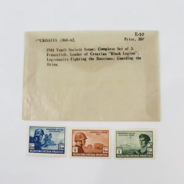 Set Of 3 NDH Croatia 1944 Legion Stamps Mint Hinged OG SC #B60-62