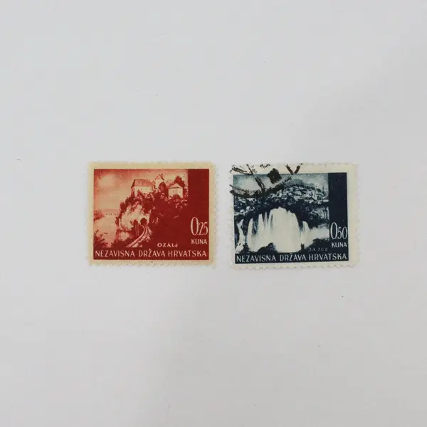 Lot Of 8 NDH Croatia 1943 Landmarks Stamps Used