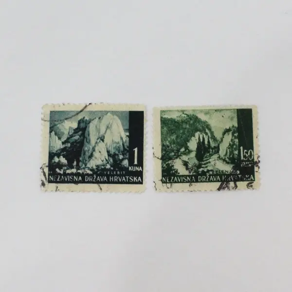 Lot Of 8 NDH Croatia 1943 Landmarks Stamps Used