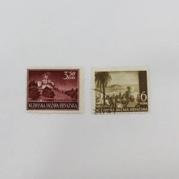 Lot Of 8 NDH Croatia 1943 Landmarks Stamps Used