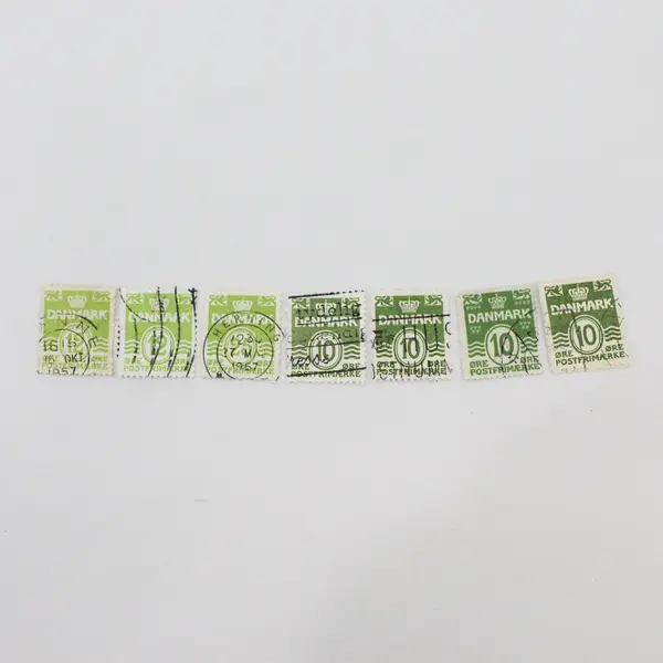 Lot of Approx. 33 Denmark 1930s-1960s Used Wavy Line Stamps