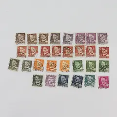 Lot Of 30 Denmark 1950s King Frederik IX Stamps Used