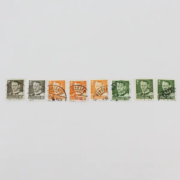 Lot Of 30 Denmark 1950s King Frederik IX Stamps Used