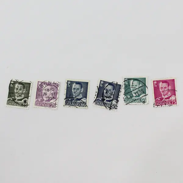 Lot Of 30 Denmark 1950s King Frederik IX Stamps Used