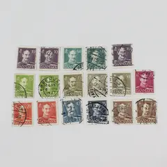 Lot Of 17 Denmark 1940s King Christian X Stamps Used