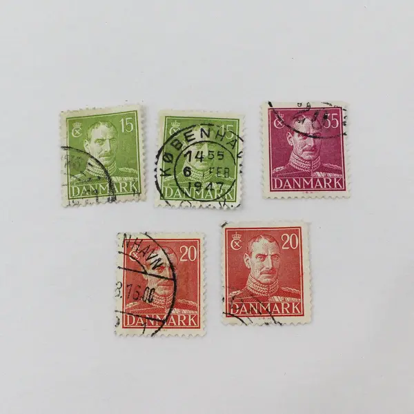 Lot Of 17 Denmark 1940s King Christian X Stamps Used