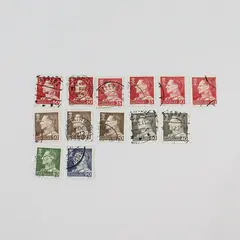 Lot Of 13 Denmark 1960s King Frederik IX Stamps Used