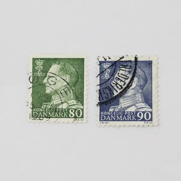 Lot Of 13 Denmark 1960s King Frederik IX Stamps Used