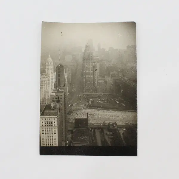 1950s Downtown Chicago Bird's-Eye View Black & White Photograph