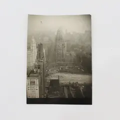 1950s Downtown Chicago Bird's-Eye View Black & White Photograph