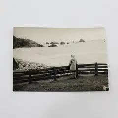Vintage 1950s Ecola State Park Oregon Coast Black And White Snapshot Photo