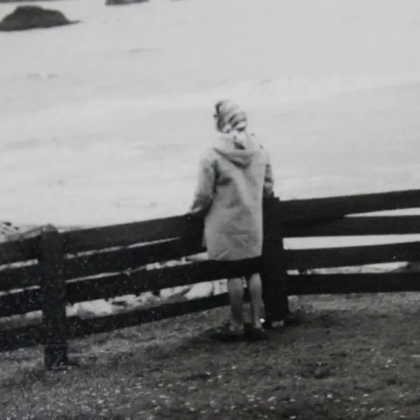 Vintage 1950s Ecola State Park Oregon Coast Black And White Snapshot Photo