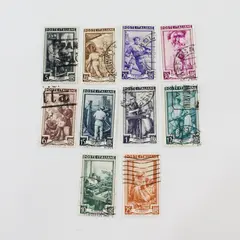 Lot Of 10 Italy 1950s Italy At Work 1/5/6/10/12/15/20/25/30/40L Stamps Used