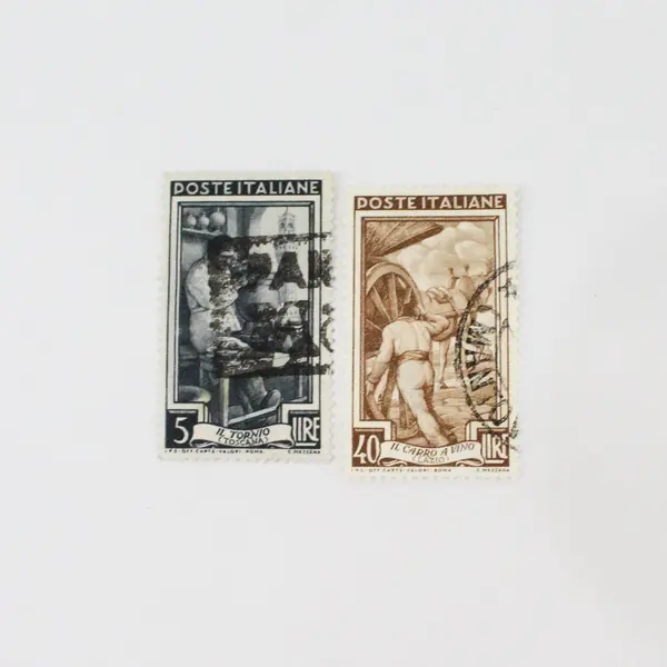 Lot Of 10 Italy 1950s Italy At Work 1/5/6/10/12/15/20/25/30/40L Stamps Used