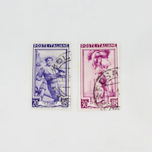 Lot Of 10 Italy 1950s Italy At Work 1/5/6/10/12/15/20/25/30/40L Stamps Used