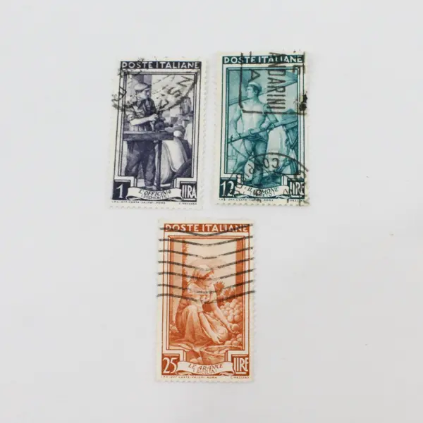Lot Of 10 Italy 1950s Italy At Work 1/5/6/10/12/15/20/25/30/40L Stamps Used