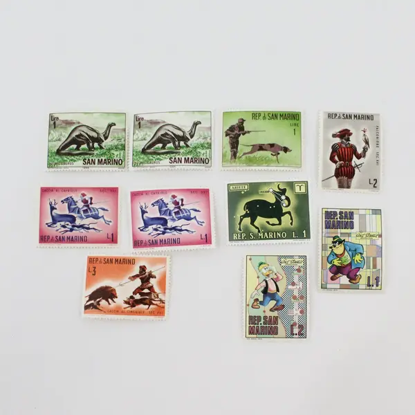 Lot Of 10 San Marino 1960s-1970 Commemorative Stamps Mint Hinged