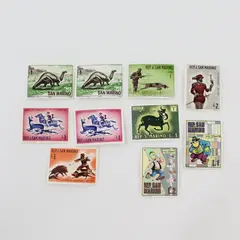 Lot Of 10 San Marino 1960s-1970 Commemorative Stamps Mint Hinged