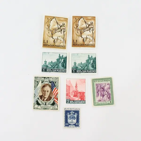 Lot Of 8 San Marino 1940s-1960s Commemorative Stamps Mint Hinged 