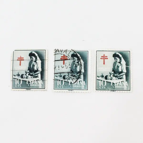 Lot Of 8 Spain 1950s Anti Tuberculosis Stamps Used