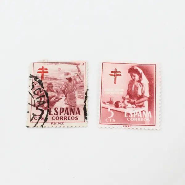 Lot Of 8 Spain 1950s Anti Tuberculosis Stamps Used