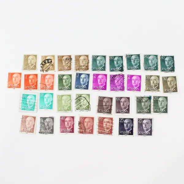 Lot Of 33 Spain 1950s Francisco Franco Stamps Used
