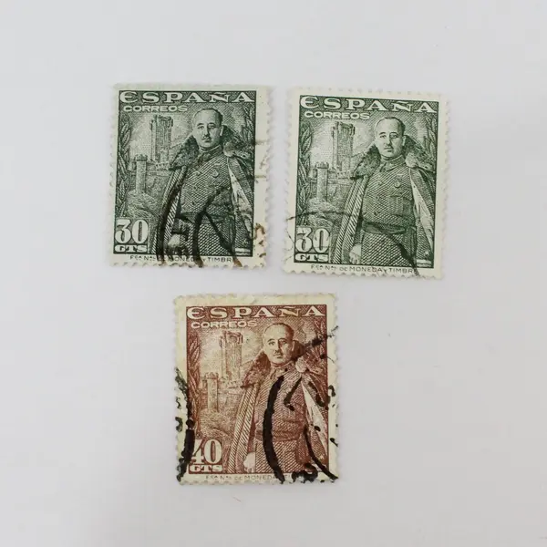 Lot Of 10 Spain 1948 General Franco Stamps Used