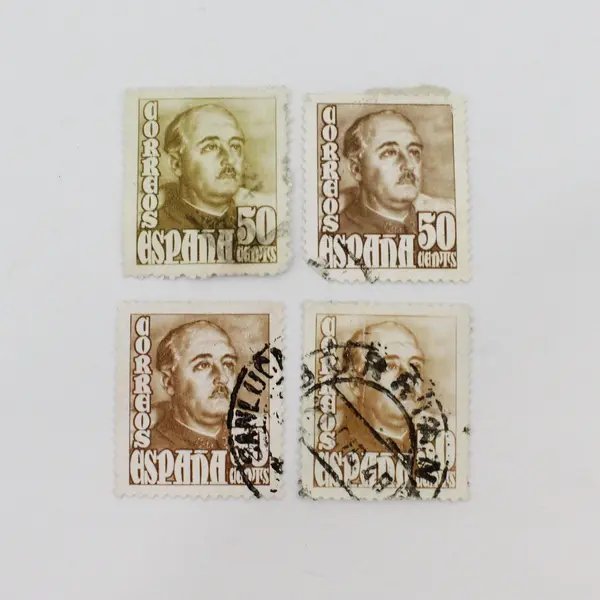 Lot Of 10 Spain 1948 General Franco Stamps Used