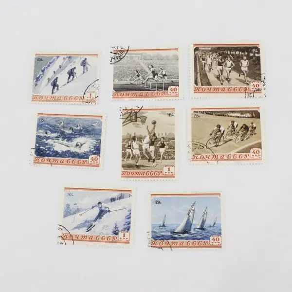 Lot Of 8 Russia USSR 1954 Sports Stamps SC #1710-17 Used