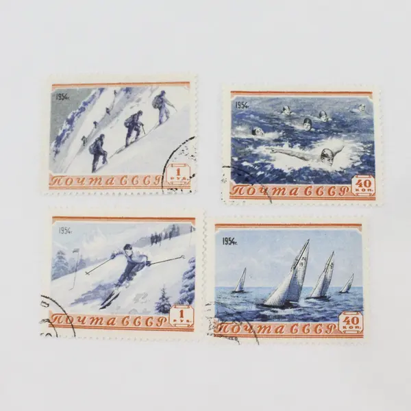 Lot Of 8 Russia USSR 1954 Sports Stamps SC #1710-17 Used