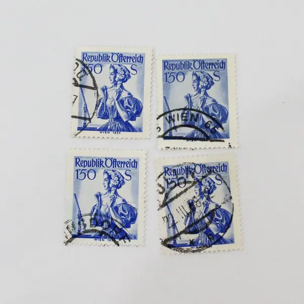 Lot of 10 Austria Costume-Themed Postage Stamps Used 1948-1955