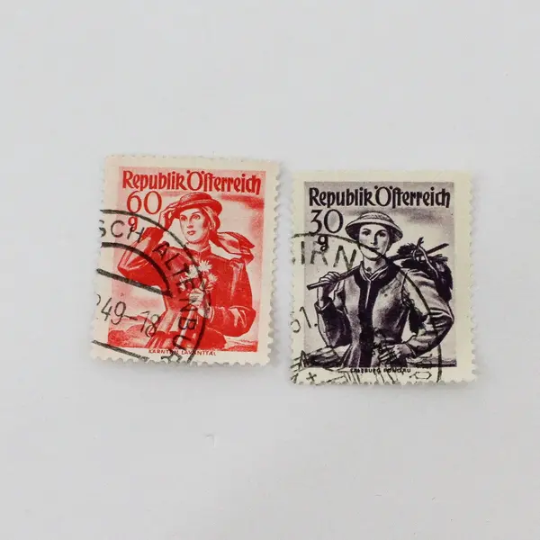 Lot of 10 Austria Costume-Themed Postage Stamps Used 1948-1955