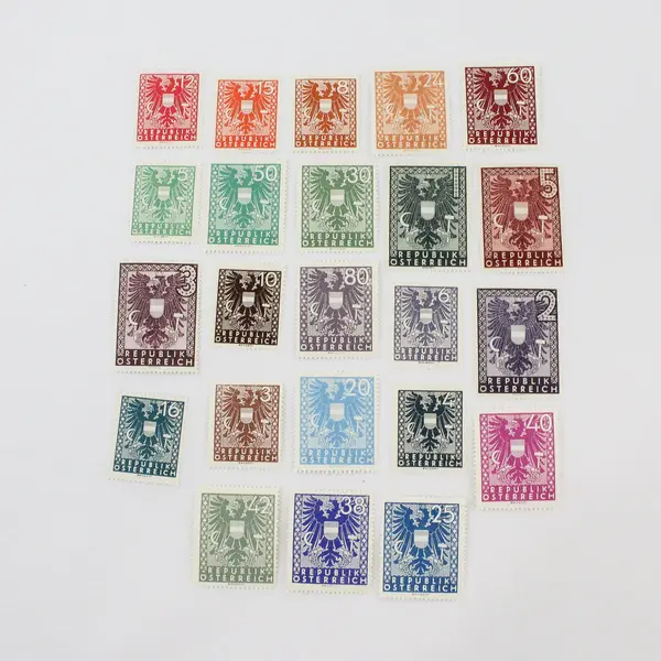 Lot Of 23 Austria 1945 Stamps SC #432-54 MNH OG