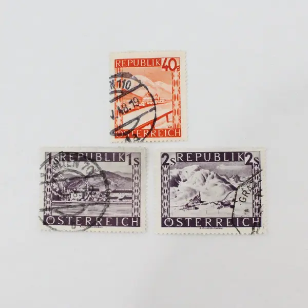 Lot Of 3 Austria 1947 Landscapes Stamps SC #506 #512-13 Used 