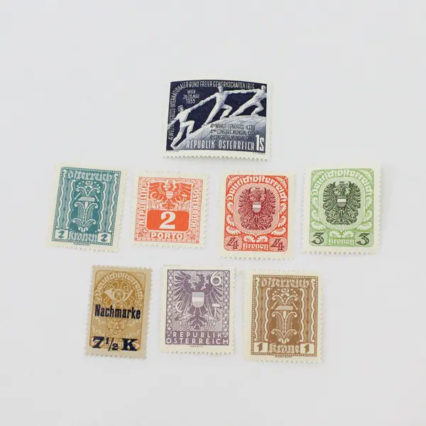 Lot Of 8 Austria 1921-1955 Stamps Mint Lightly Hinged OG