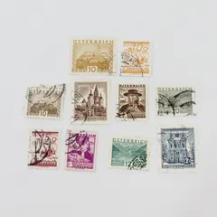 Lot Of 10 Austria 1930s-1950s Stamps Used