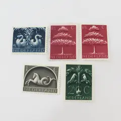 Lot Of 5 Netherlands German Occupation 1943-44 Stamps Used