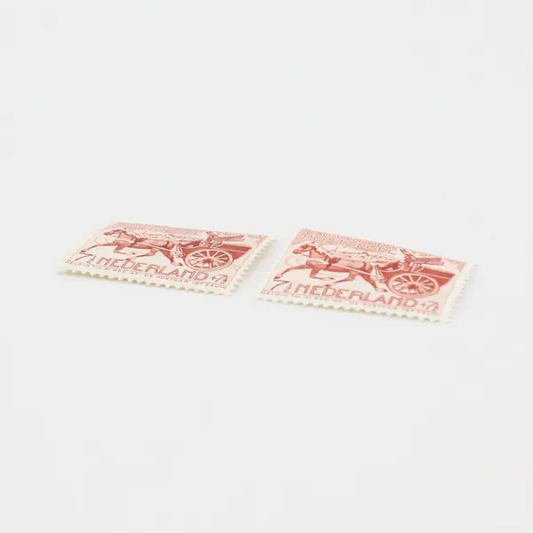 Lot Of 2 Netherlands 1943 Stamp Day Semi Postal Stamps Mint Hinged OG
