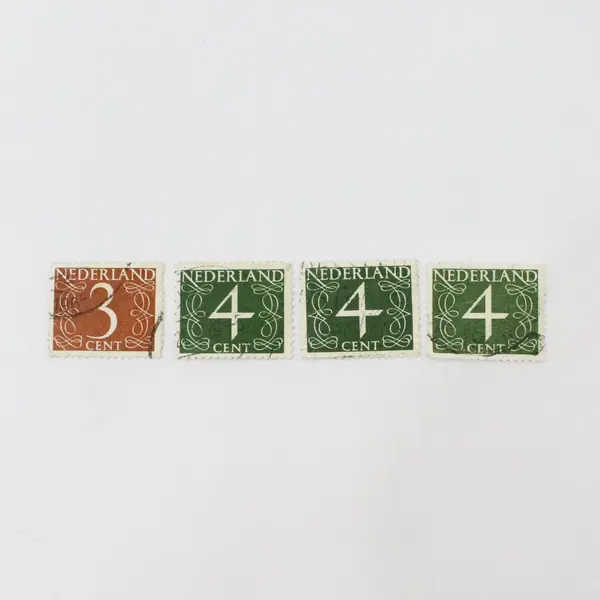Lot Of 16 Netherlands 1946-1957 Van Krimpen Stamps Used