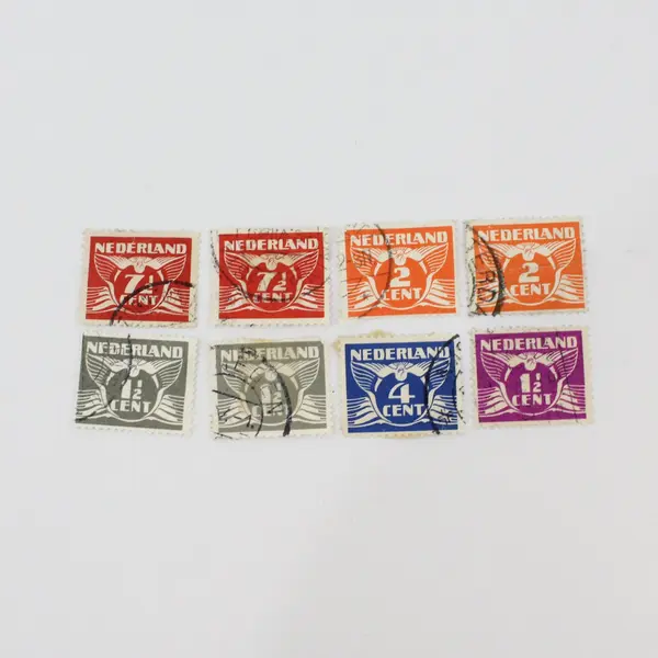 Lot Of 8 Netherlands 1930s-1940s Flying Dove Stamps 