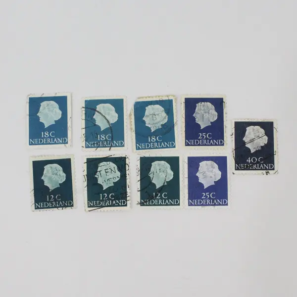 Lot Of 23 Netherlands 1950s Queen Juliana Stamps Used