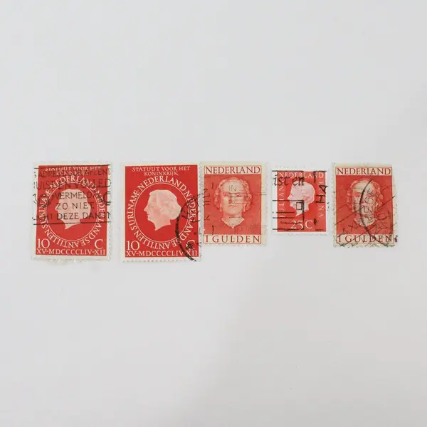 Lot of 30 Mixed Netherlands & Suriname Queen Juliana Stamps Used 1950s-1960s