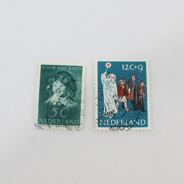 Lot Of 10 Netherlands 1950s-1960s Children Stamps Used