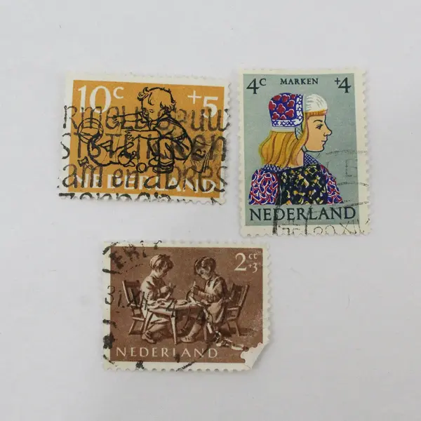 Lot Of 10 Netherlands 1950s-1960s Children Stamps Used