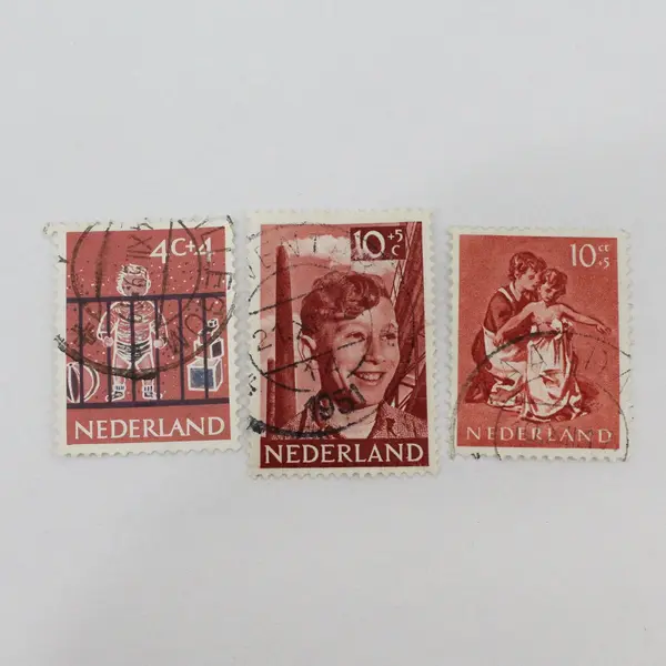 Lot Of 10 Netherlands 1950s-1960s Children Stamps Used